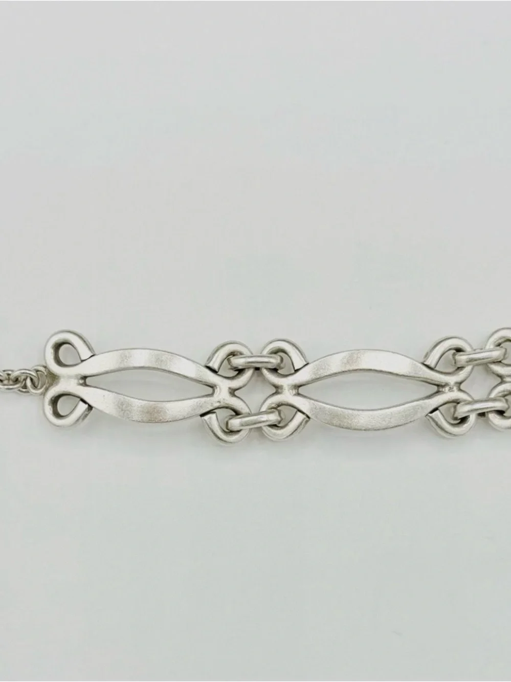Vintage Mexico ATI Sterling Silver 925 Scroll Link Toggle Bracelet 7.5” 29.24 GR